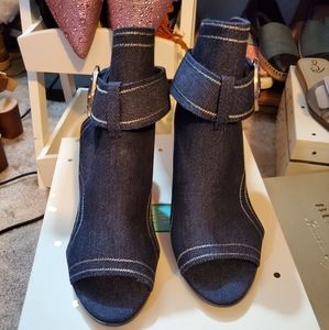 Cato open peep toe booties.